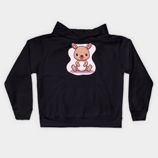 Cute baby kangaroo kawaii Kids Hoodie